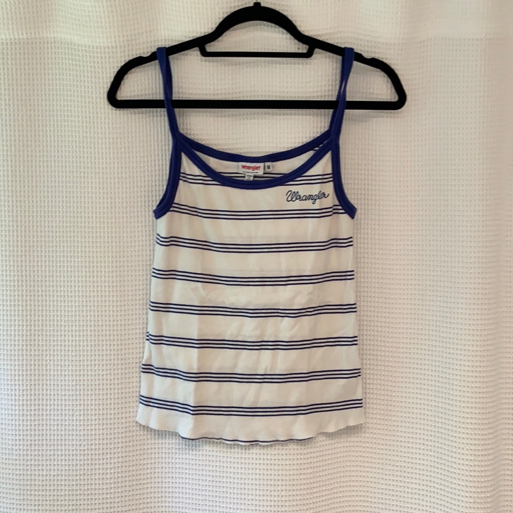 Blue striped wrangler tank top